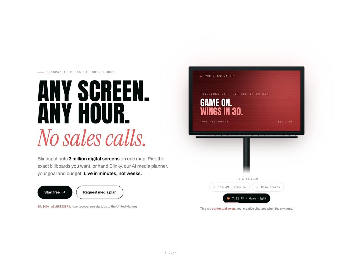 Blindspot home page