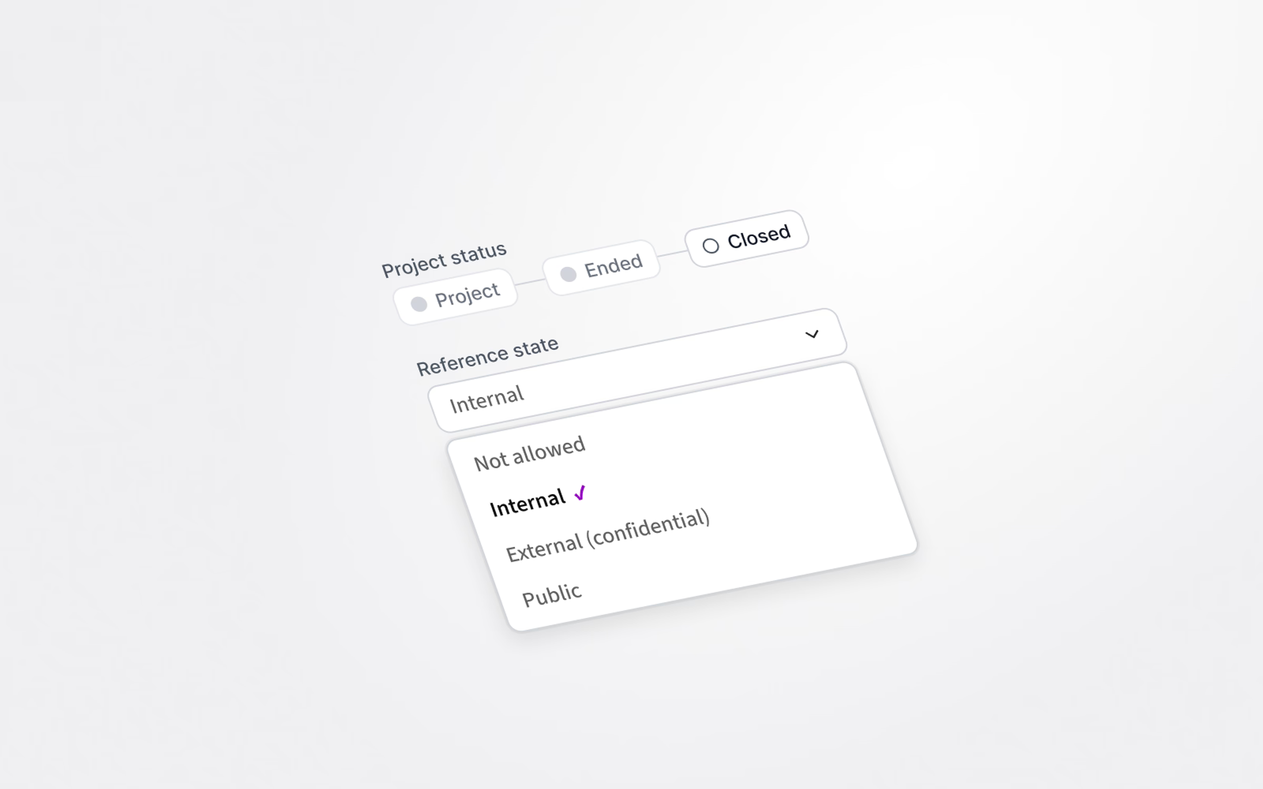 Project has a new manual “Closed” status, as well as a reference state and description
