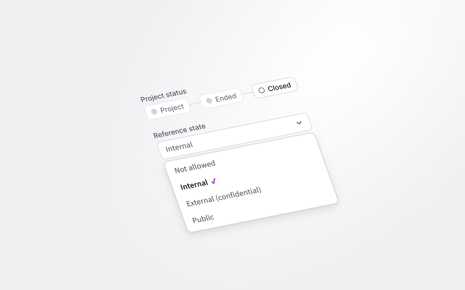 Project has a new manual “Closed” status, as well as a reference state and description