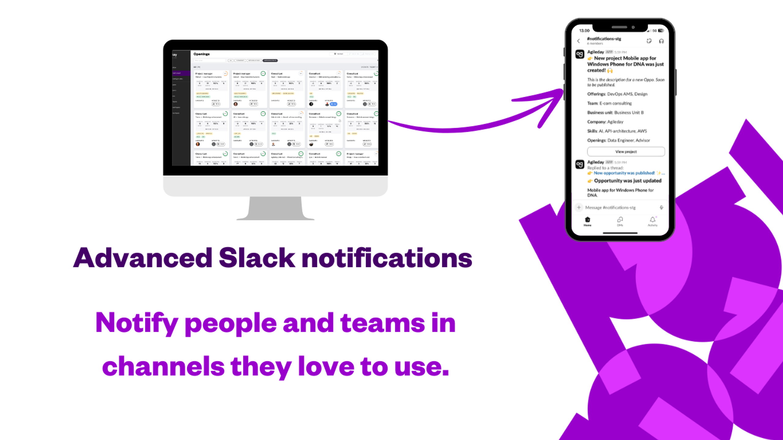 Agileday PSA x Slack integration