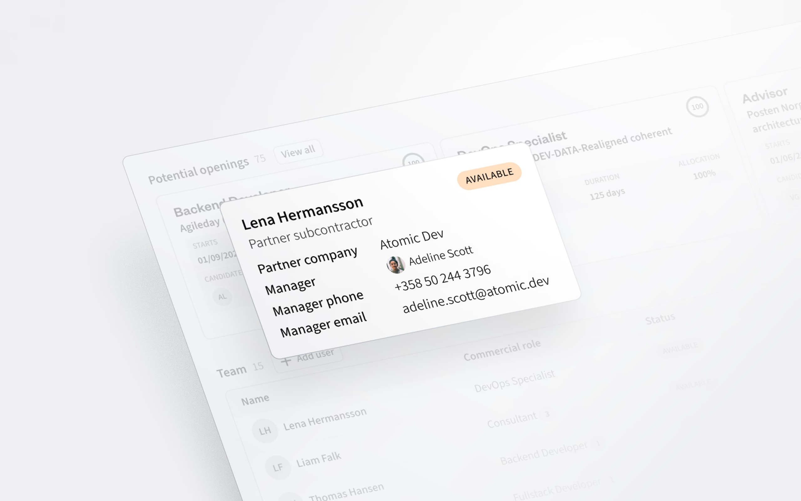 Subcontractor portal highlighting one partner subcontractor