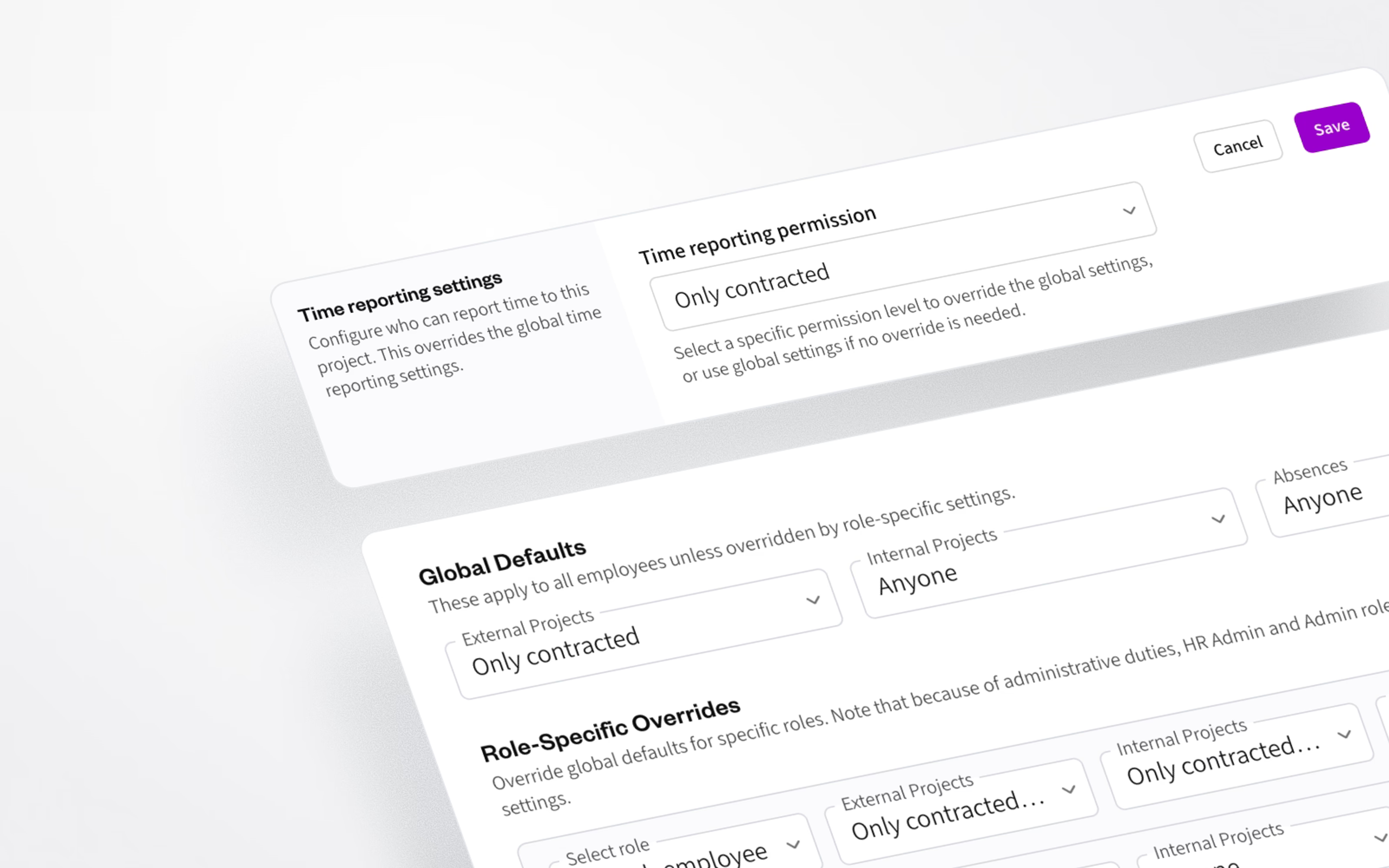 New “Limited employee” role and ability to control who can report hours to which projects.