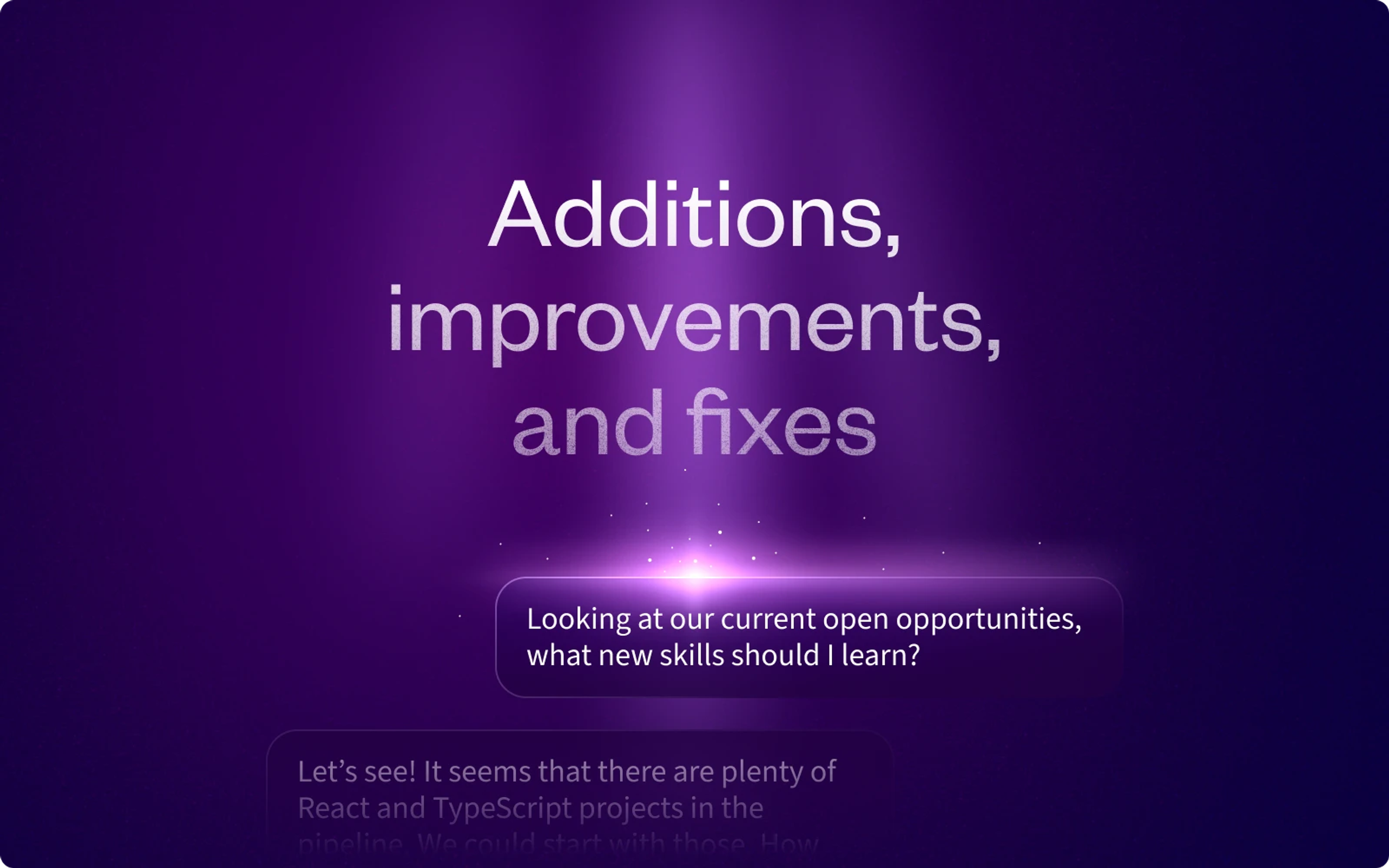 Glowing AI chat interface