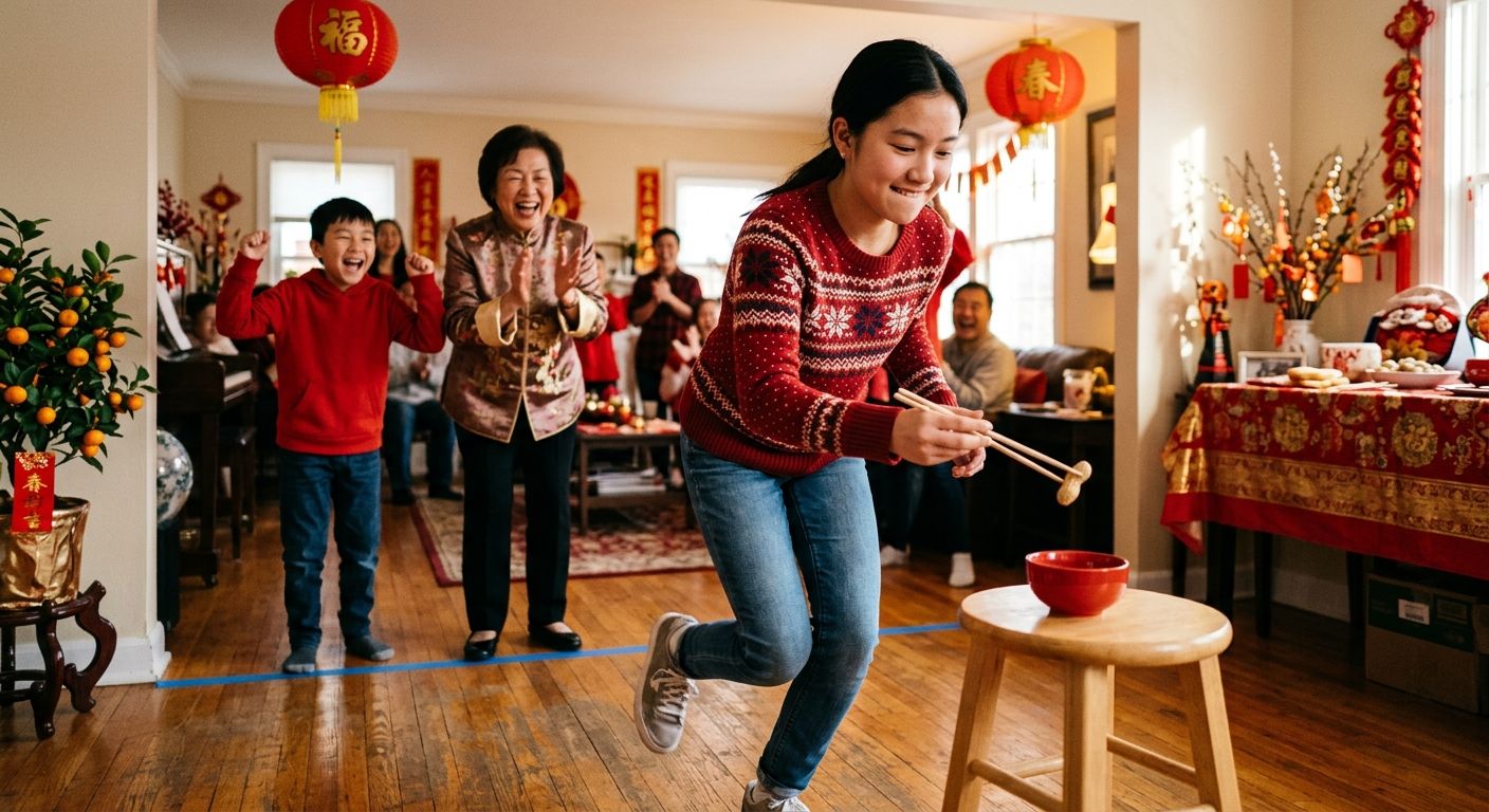 Chopstick Peanut Relay: Lunar New Year Game
