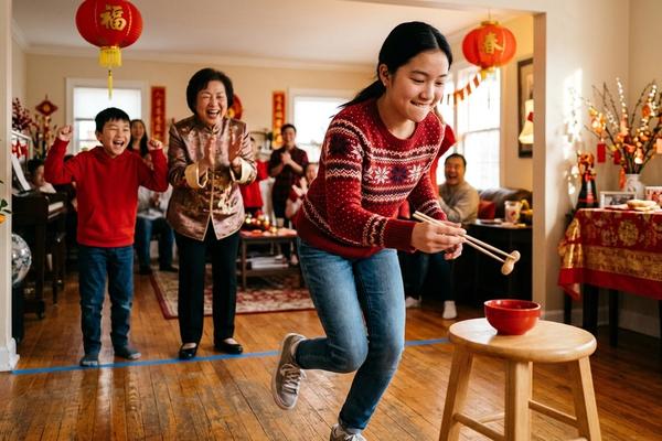 Chopstick Peanut Relay: Lunar New Year Game