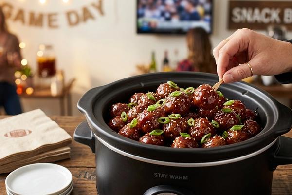 Crockpot Grape Jelly Meatballs for a Crowd