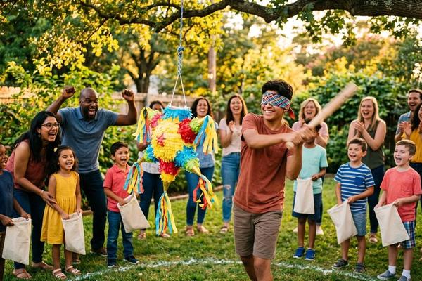 Blindfolded Piñata Spin and Smash