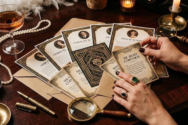 1920s Speakeasy Murder Mystery Character Cards & Clues (10-12 Players)