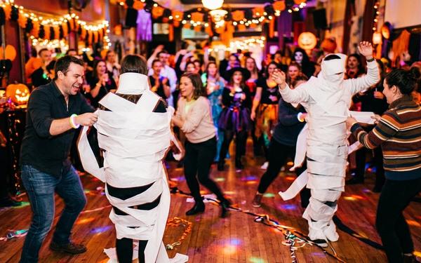 Halloween Mummy Wrap Race