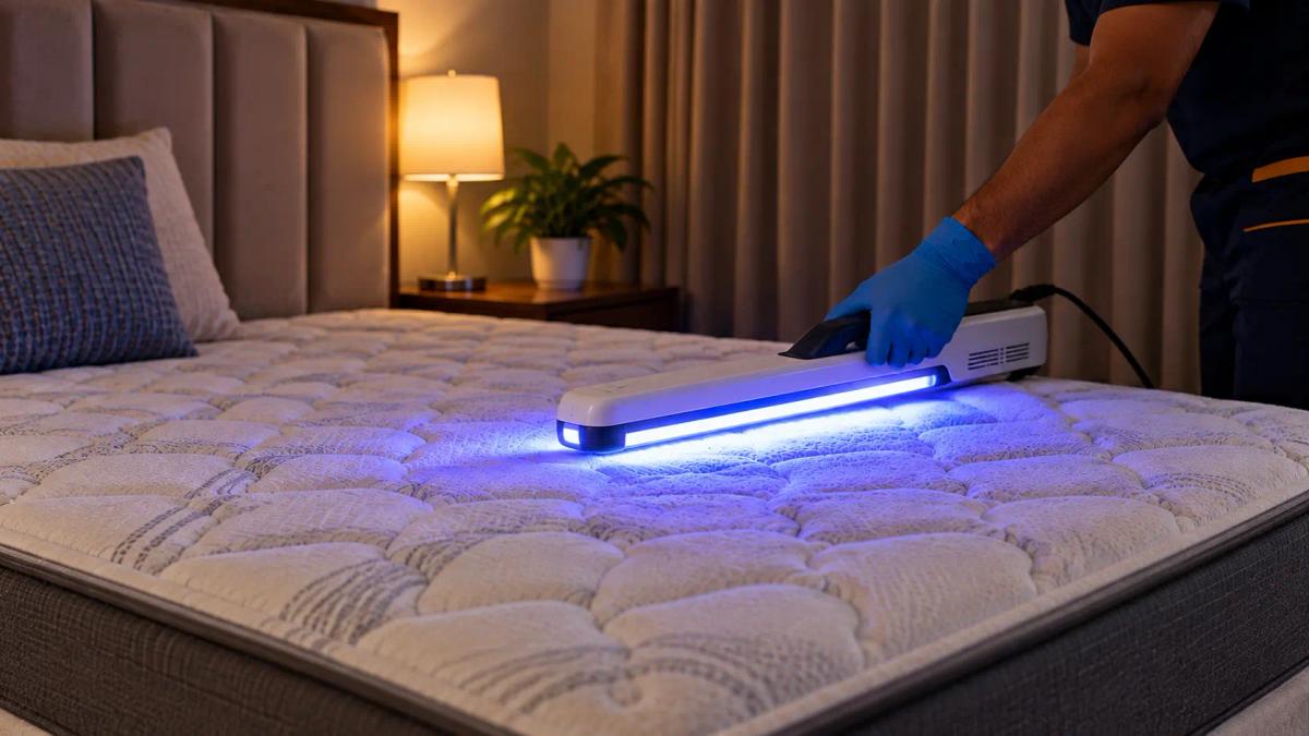 UV-C mattress sanitization for mattress cleaning in Bangalore.