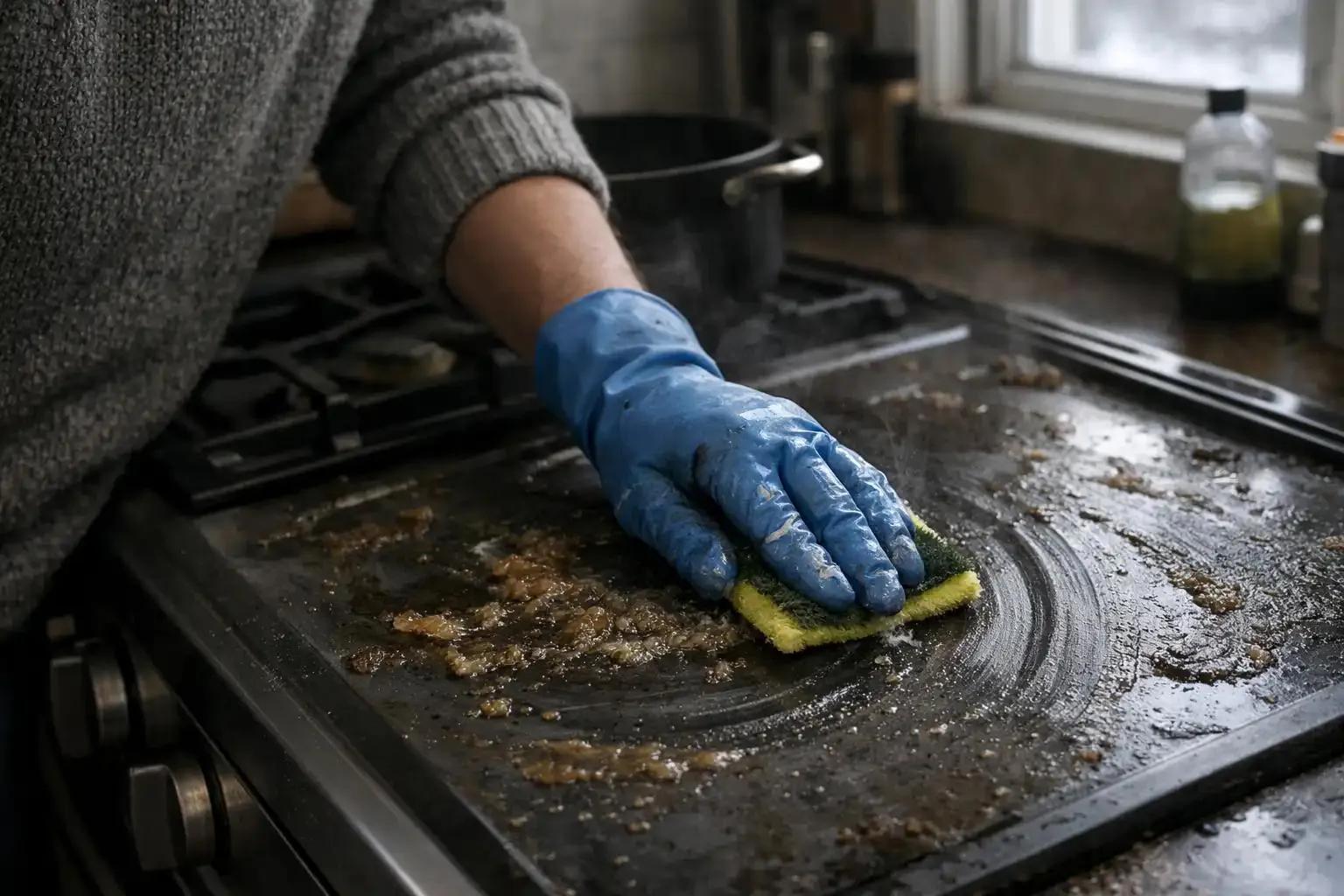Winter Kitchen Degreasing: Remove Hardened Grease Fast
