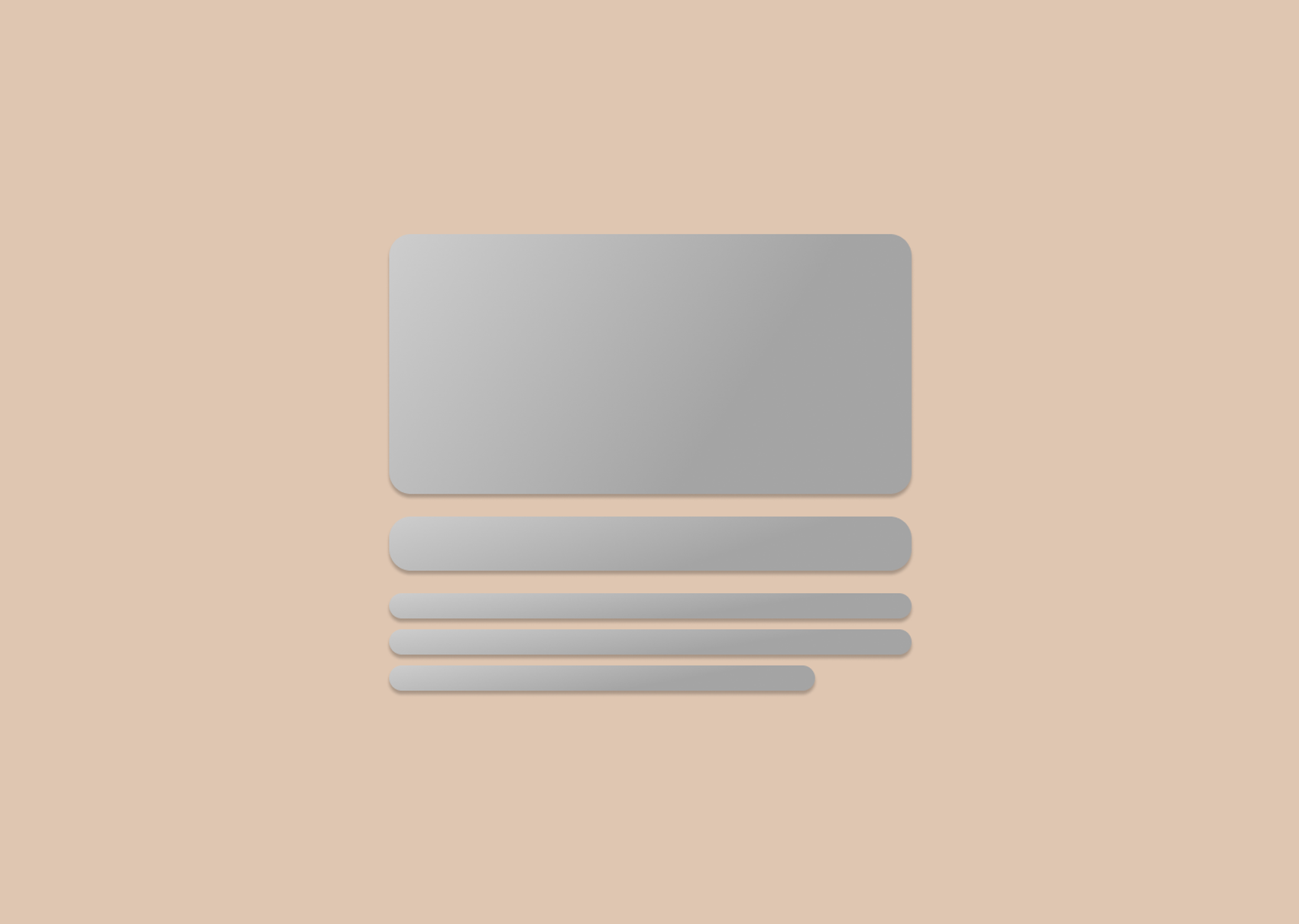 En illustrasjon av et "loading skeleton", en midlertidig visning som skal se ut som innholdet som lastes inn.