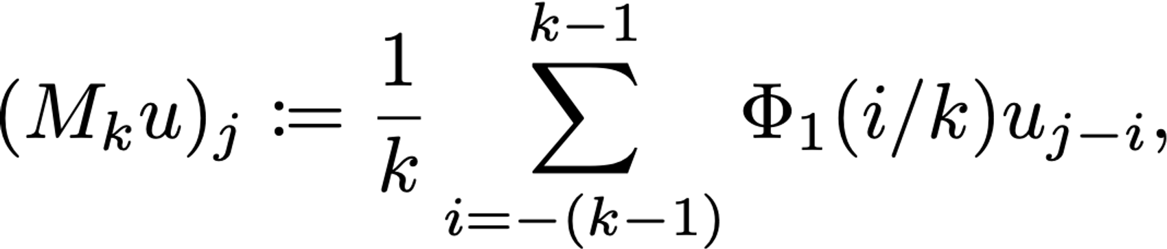 Discrete mollification of u at index i