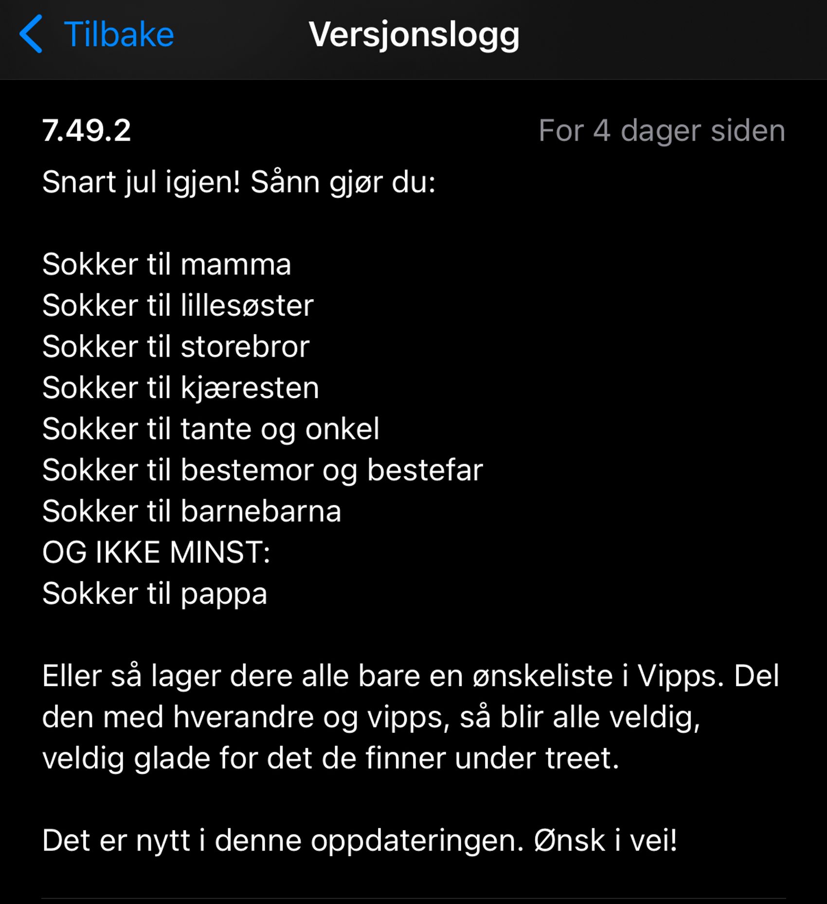 Release notes fra Vipps