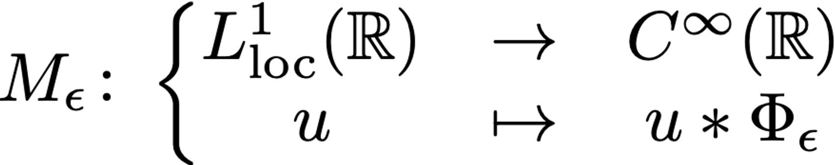 The mollification operator takes locally integrable functions to smooth functions