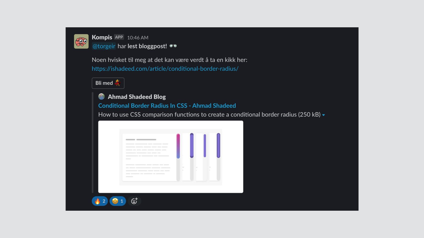 Kompis deler en post som handler om “Conditional Border Radius in CSS”​​​​‌﻿‍﻿​‍​‍‌‍﻿﻿‌﻿​‍‌‍‍‌‌‍‌﻿‌‍‍‌‌‍﻿‍​‍​‍​﻿‍‍​‍​‍‌﻿​﻿‌‍​‌‌‍﻿‍‌‍‍‌‌﻿‌​‌﻿‍‌​‍﻿‍‌‍‍‌‌‍﻿﻿​‍​‍​‍﻿​​‍​‍‌‍‍​‌﻿​‍‌‍‌‌‌‍‌‍​‍​‍​﻿‍‍​‍​‍‌‍‍​‌﻿‌​‌﻿‌​‌﻿​​‌﻿​﻿​﻿‍‍​‍﻿﻿​‍﻿﻿‌‍​‍‌‍‌‌‌‍‍﻿‌‍‍﻿​‍﻿‌‌‍​‍‌‍﻿​‌‍﻿﻿‌‍‌﻿‌‍‌﻿​‍﻿‌‌﻿​﻿‌‍​‌‌‍﻿‍‌‍‍‌‌﻿‌​‌﻿‍‌​‍﻿‍‌﻿‌‍‌‍‌‌‌﻿​‍‌‍​﻿‌‍‌‌‌‍﻿​​‍﻿‍‌‍​‌‌﻿​​‌﻿​​​‍﻿﻿‌‍‍‌‌‍﻿‍‌﻿‌​‌‍‌‌‌‍﻿‍‌﻿‌​​‍﻿﻿‌‍‌‌‌‍‌​‌‍‍‌‌﻿‌​​‍﻿﻿‌‍﻿‌‌‍﻿﻿‌‍‌​‌‍‌‌​﻿﻿‌‌﻿​​‌﻿​‍‌‍‌‌‌﻿​﻿‌‍‌‌‌‍﻿‍‌﻿‌​‌‍​‌‌﻿‌​‌‍‍‌‌‍﻿﻿‌‍﻿‍​﻿‍﻿‌‍‍‌‌‍‌​​﻿﻿‌‌‍‌​‌‍​‍‌‍​﻿​﻿​‌​﻿​﻿​﻿​‍​﻿‌﻿​﻿‌‌​‍﻿‌​﻿‍​‌‍‌‌‌‍​‌​﻿​​​‍﻿‌​﻿‌​​﻿‌​‌‍‌​​﻿​﻿​‍﻿‌​﻿‍​​﻿‌‌​﻿‌‌​﻿‍‌​‍﻿‌‌‍‌‌​﻿​﻿​﻿​‌‌‍​﻿​﻿​​​﻿‌‍‌‍‌‌‌‍‌​‌‍​﻿​﻿‌​​﻿‌‌​﻿‌‌​﻿‍﻿‌﻿‌​‌﻿‍‌‌﻿​​‌‍‌‌​﻿﻿‌‌﻿​​‌‍﻿﻿‌﻿​﻿‌﻿‌​​﻿‍﻿‌﻿​​‌‍​‌‌﻿‌​‌‍‍​​﻿﻿‌‌‍​﻿‌‍﻿﻿‌‍﻿‍‌﻿‌​‌‍‌‌‌‍﻿‍‌﻿‌​​‍‌‌​﻿‌‌‌​​‍‌‌﻿﻿‌‍‍﻿‌‍‌‌‌﻿‍‌​‍‌‌​﻿​﻿‌​‌​​‍‌‌​﻿​﻿‌​‌​​‍‌‌​﻿​‍​﻿​‍‌‍​﻿‌‍​‍​﻿‌‍​﻿‌‍‌‍‌‌​﻿‌‌​﻿​‌​﻿​‍​﻿‌​‌‍​‌​﻿‌‌​﻿‍​​‍‌‌​﻿​‍​﻿​‍​‍‌‌​﻿‌‌‌​‌​​‍﻿‍‌‍​‌‌‍﻿​‌﻿‌​​﻿﻿﻿‌‍​‍‌‍​‌‌﻿​﻿‌‍‌‌‌‌‌‌‌﻿​‍‌‍﻿​​﻿﻿‌‌‍‍​‌﻿‌​‌﻿‌​‌﻿​​‌﻿​﻿​‍‌‌​﻿​﻿‌​​‌​‍‌‌​﻿​‍‌​‌‍​‍‌‌​﻿​‍‌​‌‍‌‍​‍‌‍‌‌‌‍‍﻿‌‍‍﻿​‍﻿‌‌‍​‍‌‍﻿​‌‍﻿﻿‌‍‌﻿‌‍‌﻿​‍﻿‌‌﻿​﻿‌‍​‌‌‍﻿‍‌‍‍‌‌﻿‌​‌﻿‍‌​‍﻿‍‌﻿‌‍‌‍‌‌‌﻿​‍‌‍​﻿‌‍‌‌‌‍﻿​​‍﻿‍‌‍​‌‌﻿​​‌﻿​​​‍‌‍‌‍‍‌‌‍‌​​﻿﻿‌‌‍‌​‌‍​‍‌‍​﻿​﻿​‌​﻿​﻿​﻿​‍​﻿‌﻿​﻿‌‌​‍﻿‌​﻿‍​‌‍‌‌‌‍​‌​﻿​​​‍﻿‌​﻿‌​​﻿‌​‌‍‌​​﻿​﻿​‍﻿‌​﻿‍​​﻿‌‌​﻿‌‌​﻿‍‌​‍﻿‌‌‍‌‌​﻿​﻿​﻿​‌‌‍​﻿​﻿​​​﻿‌‍‌‍‌‌‌‍‌​‌‍​﻿​﻿‌​​﻿‌‌​﻿‌‌​‍‌‍‌﻿‌​‌﻿‍‌‌﻿​​‌‍‌‌​﻿﻿‌‌﻿​​‌‍﻿﻿‌﻿​﻿‌﻿‌​​‍‌‍‌﻿​​‌‍​‌‌﻿‌​‌‍‍​​﻿﻿‌‌‍​﻿‌‍﻿﻿‌‍﻿‍‌﻿‌​‌‍‌‌‌‍﻿‍‌﻿‌​​‍‌‌​﻿‌‌‌​​‍‌‌﻿﻿‌‍‍﻿‌‍‌‌‌﻿‍‌​‍‌‌​﻿​﻿‌​‌​​‍‌‌​﻿​﻿‌​‌​​‍‌‌​﻿​‍​﻿​‍‌‍​﻿‌‍​‍​﻿‌‍​﻿‌‍‌‍‌‌​﻿‌‌​﻿​‌​﻿​‍​﻿‌​‌‍​‌​﻿‌‌​﻿‍​​‍‌‌​﻿​‍​﻿​‍​‍‌‌​﻿‌‌‌​‌​​‍﻿‍‌‍​‌‌‍﻿​‌﻿‌​​‍​‍‌﻿﻿‌