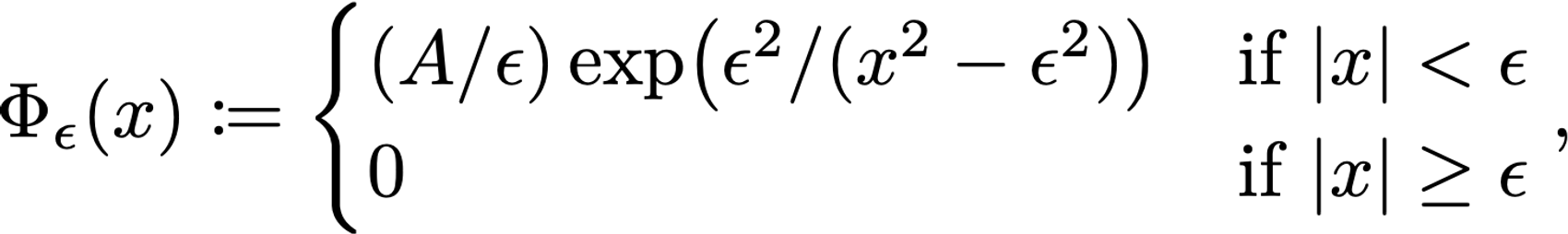 Definition of standard mollifier with parameter epsilon