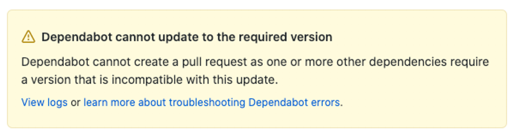 Error message: Dependabot cannot update to the required version​​​​‌﻿‍﻿​‍​‍‌‍﻿﻿‌﻿​‍‌‍‍‌‌‍‌﻿‌‍‍‌‌‍﻿‍​‍​‍​﻿‍‍​‍​‍‌﻿​﻿‌‍​‌‌‍﻿‍‌‍‍‌‌﻿‌​‌﻿‍‌​‍﻿‍‌‍‍‌‌‍﻿﻿​‍​‍​‍﻿​​‍​‍‌‍‍​‌﻿​‍‌‍‌‌‌‍‌‍​‍​‍​﻿‍‍​‍​‍‌‍‍​‌﻿‌​‌﻿‌​‌﻿​​‌﻿​﻿​﻿‍‍​‍﻿﻿​‍﻿﻿‌‍​‍‌‍‌‌‌‍‍﻿‌‍‍﻿​‍﻿‌‌‍​‍‌‍﻿​‌‍﻿﻿‌‍‌﻿‌‍‌﻿​‍﻿‌‌﻿​﻿‌‍​‌‌‍﻿‍‌‍‍‌‌﻿‌​‌﻿‍‌​‍﻿‍‌﻿‌‍‌‍‌‌‌﻿​‍‌‍​﻿‌‍‌‌‌‍﻿​​‍﻿‍‌‍​‌‌﻿​​‌﻿​​​‍﻿﻿‌‍‍‌‌‍﻿‍‌﻿‌​‌‍‌‌‌‍﻿‍‌﻿‌​​‍﻿﻿‌‍‌‌‌‍‌​‌‍‍‌‌﻿‌​​‍﻿﻿‌‍﻿‌‌‍﻿﻿‌‍‌​‌‍‌‌​﻿﻿‌‌﻿​​‌﻿​‍‌‍‌‌‌﻿​﻿‌‍‌‌‌‍﻿‍‌﻿‌​‌‍​‌‌﻿‌​‌‍‍‌‌‍﻿﻿‌‍﻿‍​﻿‍﻿‌‍‍‌‌‍‌​​﻿﻿‌‌‍‌‌‌‍‌‍​﻿​‌​﻿​﻿​﻿‍‌​﻿‍​‌‍​‌​﻿‌‍​‍﻿‌‌‍​‍‌‍​‍​﻿‌﻿‌‍‌‌​‍﻿‌​﻿‌​​﻿‌﻿‌‍​‍​﻿‌﻿​‍﻿‌‌‍​‍​﻿​﻿​﻿‍‌‌‍‌‌​‍﻿‌​﻿​​‌‍‌‍​﻿‌​​﻿‌‌​﻿‍​‌‍​‌‌‍​‌​﻿​﻿‌‍‌‍‌‍​﻿​﻿​‍​﻿‌‌​﻿‍﻿‌﻿‌​‌﻿‍‌‌﻿​​‌‍‌‌​﻿﻿‌‌﻿​​‌‍﻿﻿‌﻿​﻿‌﻿‌​​﻿‍﻿‌﻿​​‌‍​‌‌﻿‌​‌‍‍​​﻿﻿‌‌‍​﻿‌‍﻿﻿‌‍﻿‍‌﻿‌​‌‍‌‌‌‍﻿‍‌﻿‌​​‍‌‌​﻿‌‌‌​​‍‌‌﻿﻿‌‍‍﻿‌‍‌‌‌﻿‍‌​‍‌‌​﻿​﻿‌​‌​​‍‌‌​﻿​﻿‌​‌​​‍‌‌​﻿​‍​﻿​‍‌‌​​‌​‍﻿​﻿‍‌‌‌‌﻿‌‍​‍‌‍‌​‌​​﻿‌​﻿​​‍‌‌​﻿​‍​﻿​‍​‍‌‌​﻿‌‌‌​‌​​‍﻿‍‌‍​‌‌‍﻿​‌﻿‌​​﻿﻿﻿‌‍​‍‌‍​‌‌﻿​﻿‌‍‌‌‌‌‌‌‌﻿​‍‌‍﻿​​﻿﻿‌‌‍‍​‌﻿‌​‌﻿‌​‌﻿​​‌﻿​﻿​‍‌‌​﻿​﻿‌​​‌​‍‌‌​﻿​‍‌​‌‍​‍‌‌​﻿​‍‌​‌‍‌‍​‍‌‍‌‌‌‍‍﻿‌‍‍﻿​‍﻿‌‌‍​‍‌‍﻿​‌‍﻿﻿‌‍‌﻿‌‍‌﻿​‍﻿‌‌﻿​﻿‌‍​‌‌‍﻿‍‌‍‍‌‌﻿‌​‌﻿‍‌​‍﻿‍‌﻿‌‍‌‍‌‌‌﻿​‍‌‍​﻿‌‍‌‌‌‍﻿​​‍﻿‍‌‍​‌‌﻿​​‌﻿​​​‍‌‍‌‍‍‌‌‍‌​​﻿﻿‌‌‍‌‌‌‍‌‍​﻿​‌​﻿​﻿​﻿‍‌​﻿‍​‌‍​‌​﻿‌‍​‍﻿‌‌‍​‍‌‍​‍​﻿‌﻿‌‍‌‌​‍﻿‌​﻿‌​​﻿‌﻿‌‍​‍​﻿‌﻿​‍﻿‌‌‍​‍​﻿​﻿​﻿‍‌‌‍‌‌​‍﻿‌​﻿​​‌‍‌‍​﻿‌​​﻿‌‌​﻿‍​‌‍​‌‌‍​‌​﻿​﻿‌‍‌‍‌‍​﻿​﻿​‍​﻿‌‌​‍‌‍‌﻿‌​‌﻿‍‌‌﻿​​‌‍‌‌​﻿﻿‌‌﻿​​‌‍﻿﻿‌﻿​﻿‌﻿‌​​‍‌‍‌﻿​​‌‍​‌‌﻿‌​‌‍‍​​﻿﻿‌‌‍​﻿‌‍﻿﻿‌‍﻿‍‌﻿‌​‌‍‌‌‌‍﻿‍‌﻿‌​​‍‌‌​﻿‌‌‌​​‍‌‌﻿﻿‌‍‍﻿‌‍‌‌‌﻿‍‌​‍‌‌​﻿​﻿‌​‌​​‍‌‌​﻿​﻿‌​‌​​‍‌‌​﻿​‍​﻿​‍‌‌​​‌​‍﻿​﻿‍‌‌‌‌﻿‌‍​‍‌‍‌​‌​​﻿‌​﻿​​‍‌‌​﻿​‍​﻿​‍​‍‌‌​﻿‌‌‌​‌​​‍﻿‍‌‍​‌‌‍﻿​‌﻿‌​​‍​‍‌﻿﻿‌