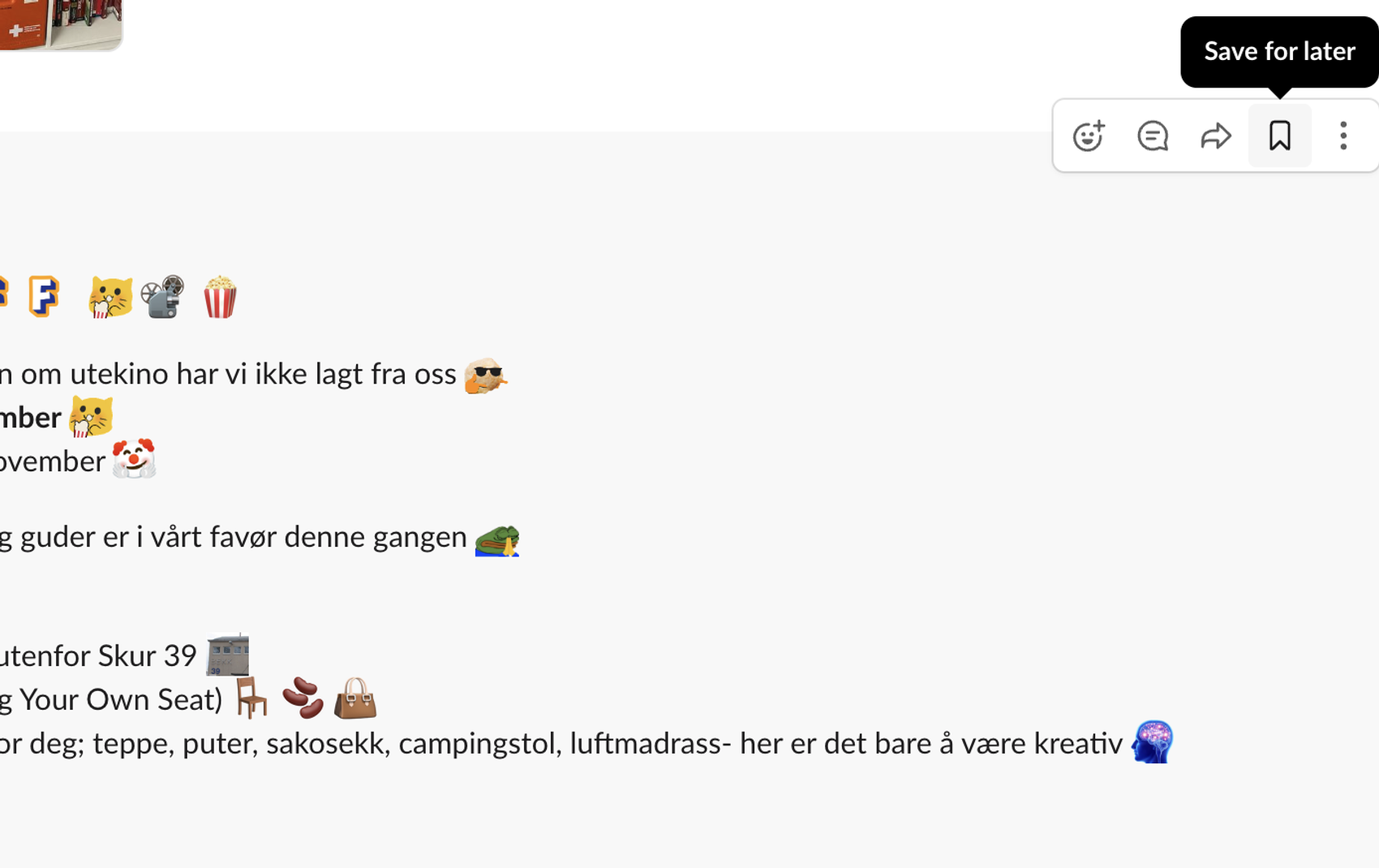 Skjermbilde fra Slack