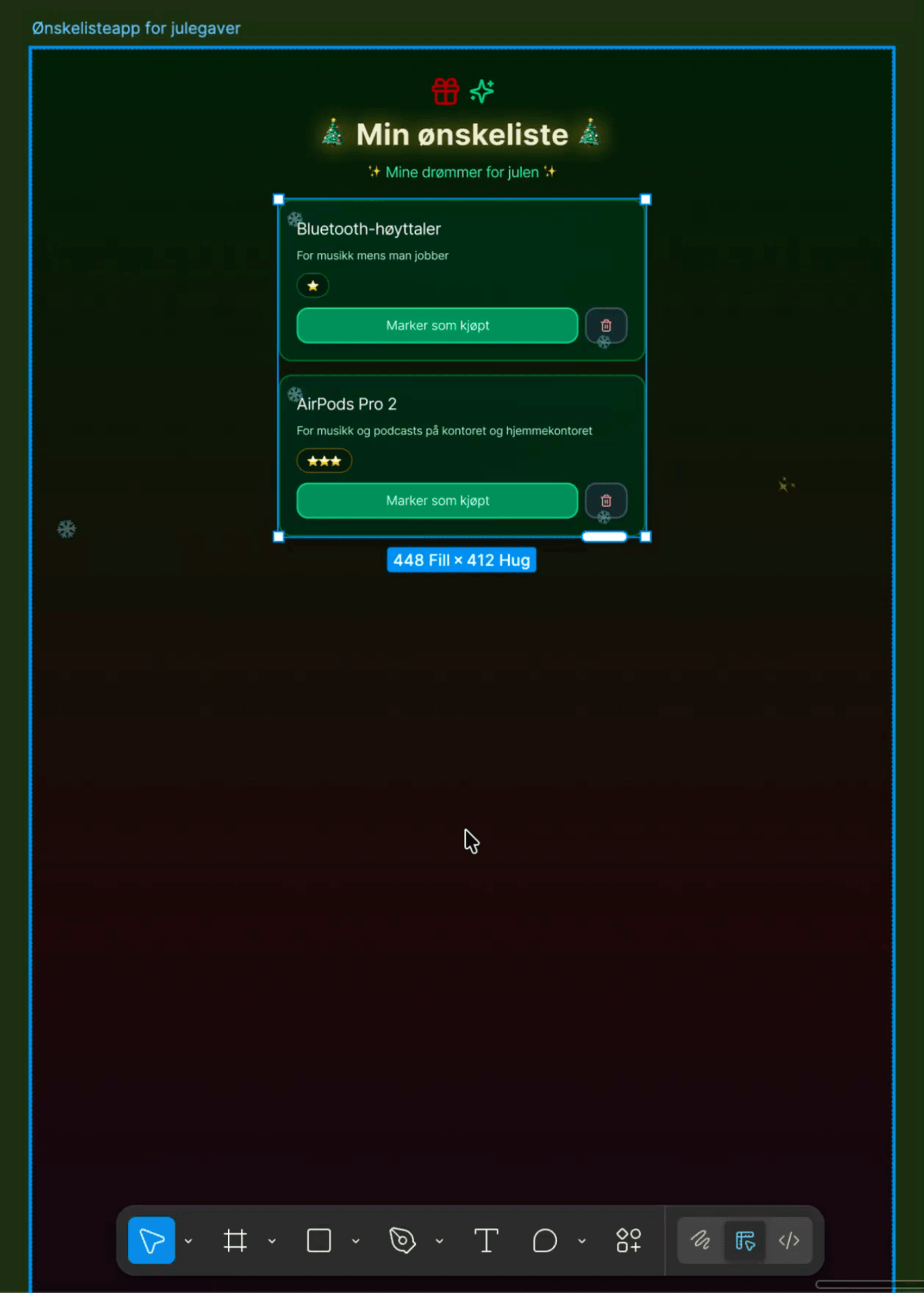 Loopende GIF som viser funksjonen «Replace content» i Figma