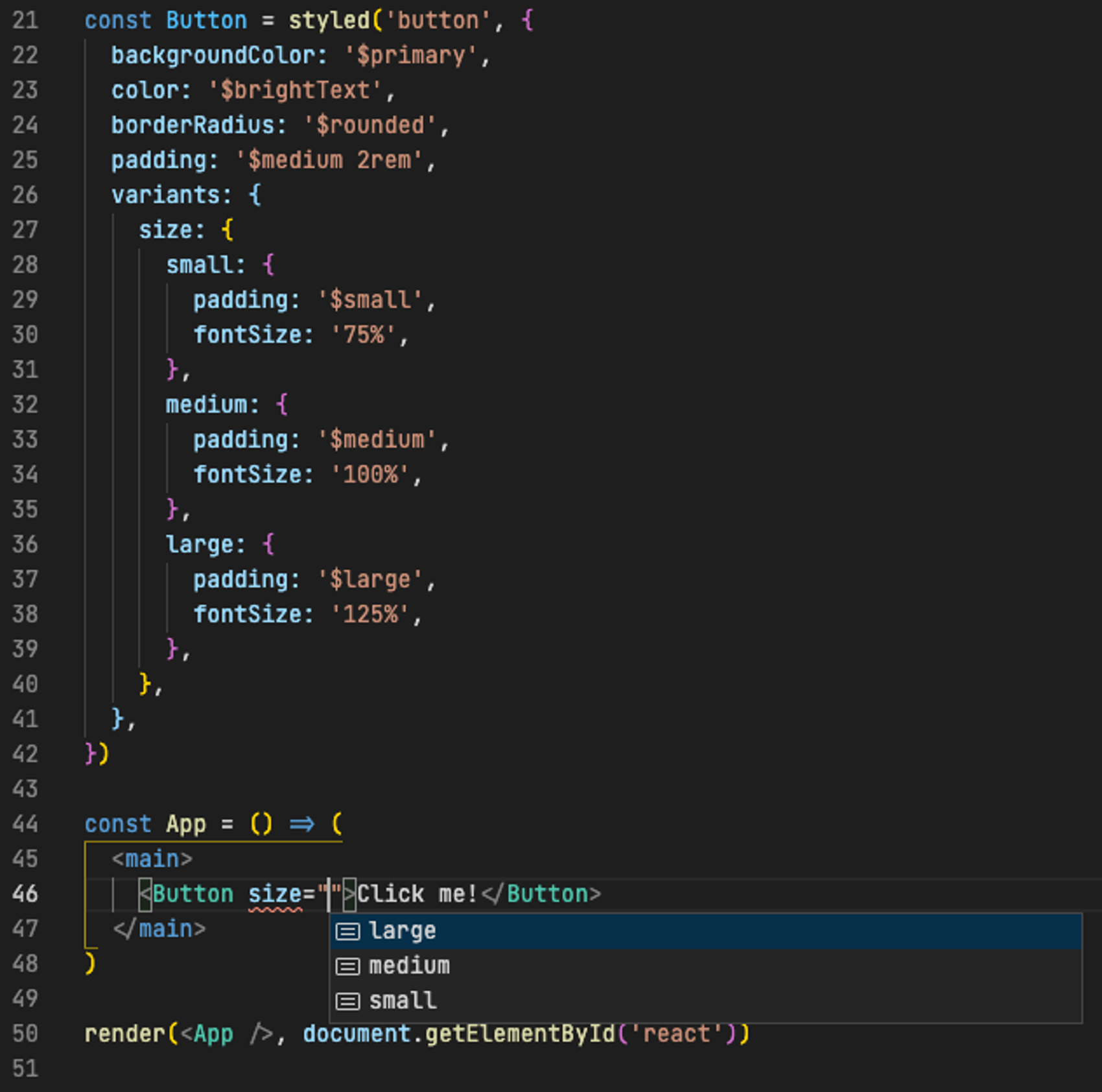Component variants