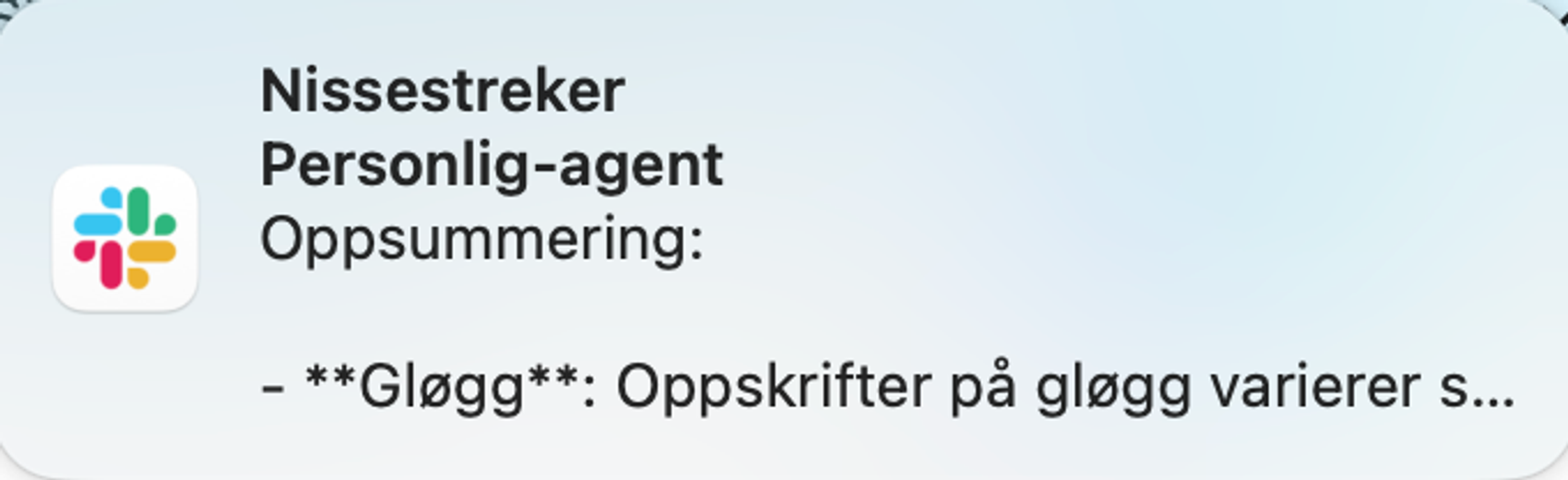 Personlig agent oppsummering