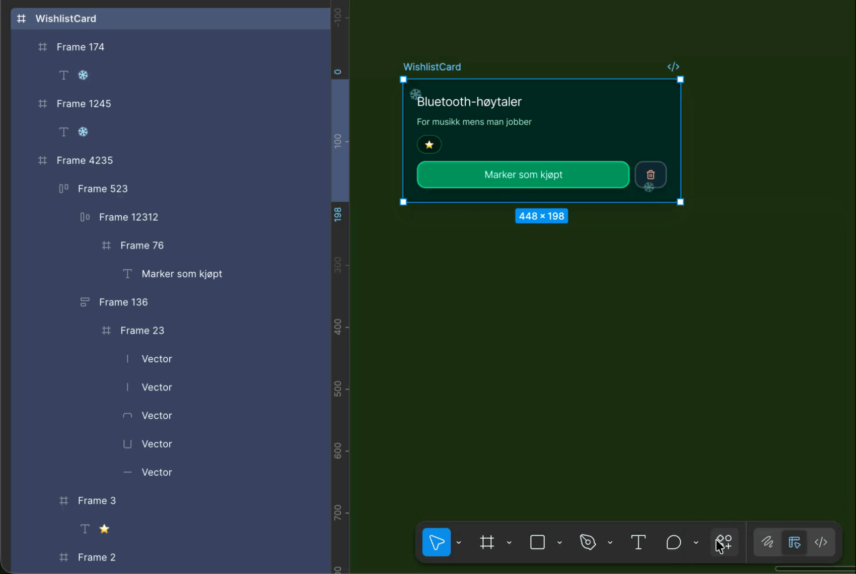 Loopende GIF som viser hvordan funksjonen «Rename Layers» i Figma fungerer