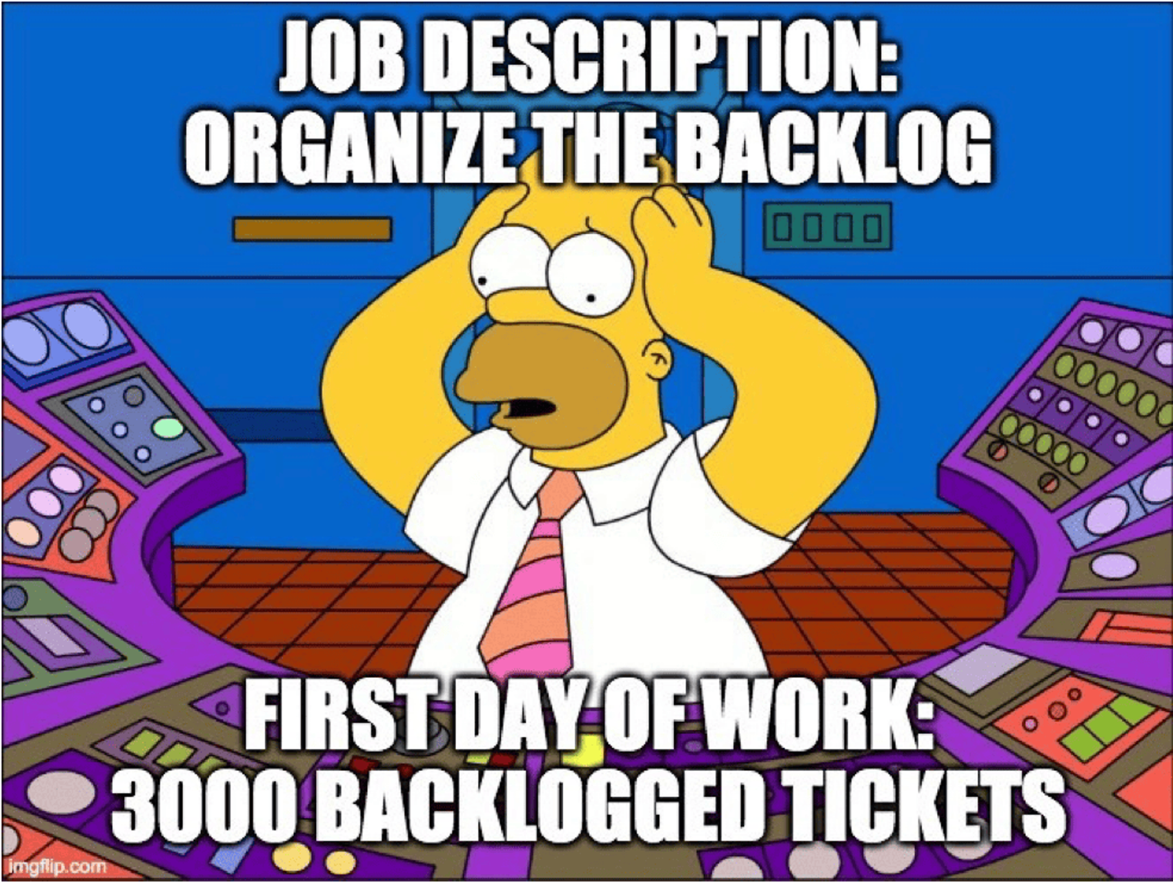 Homer Simpsons har en tung dag på jobb