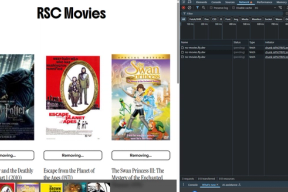 Skjermbilde av en applikasjon, "RSC Movies", hvor tre filmer er fjernet fra "favoritter". I nettverksfanen kan vi se tre nettverkskall som går samtidig til serveren.