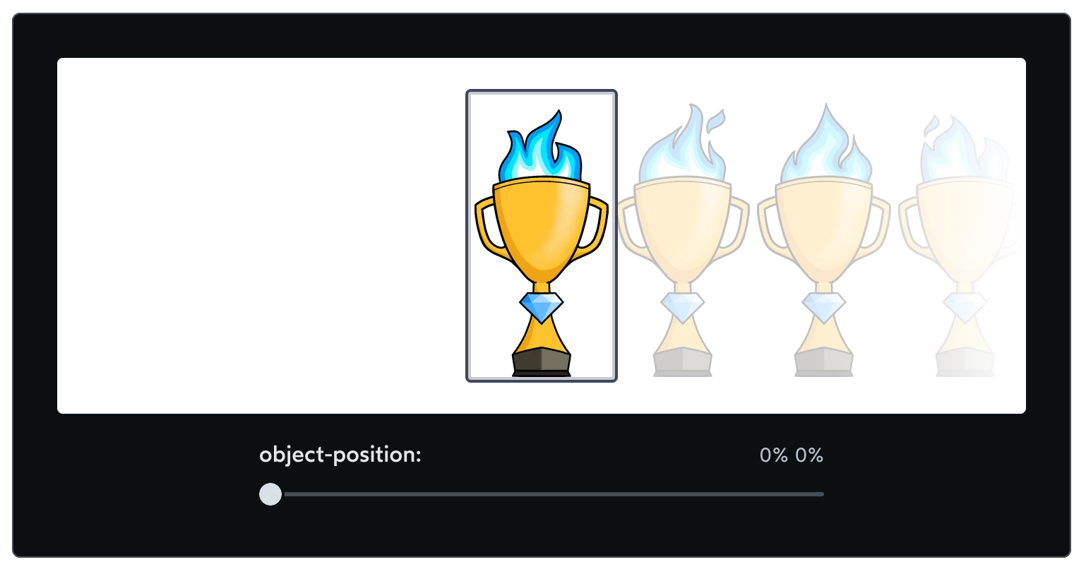 Pokaler på rekke, med fokus på første
