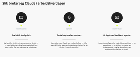 Ubehandlet slide fra Claude med en prompt som tok meg ~30 sekunder å skrive. Ikke perfekt, men et godt utgangspunkt! En Bekk-powerpoint-skill lå til grunn.