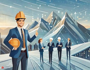 Boss in suit in front of a team