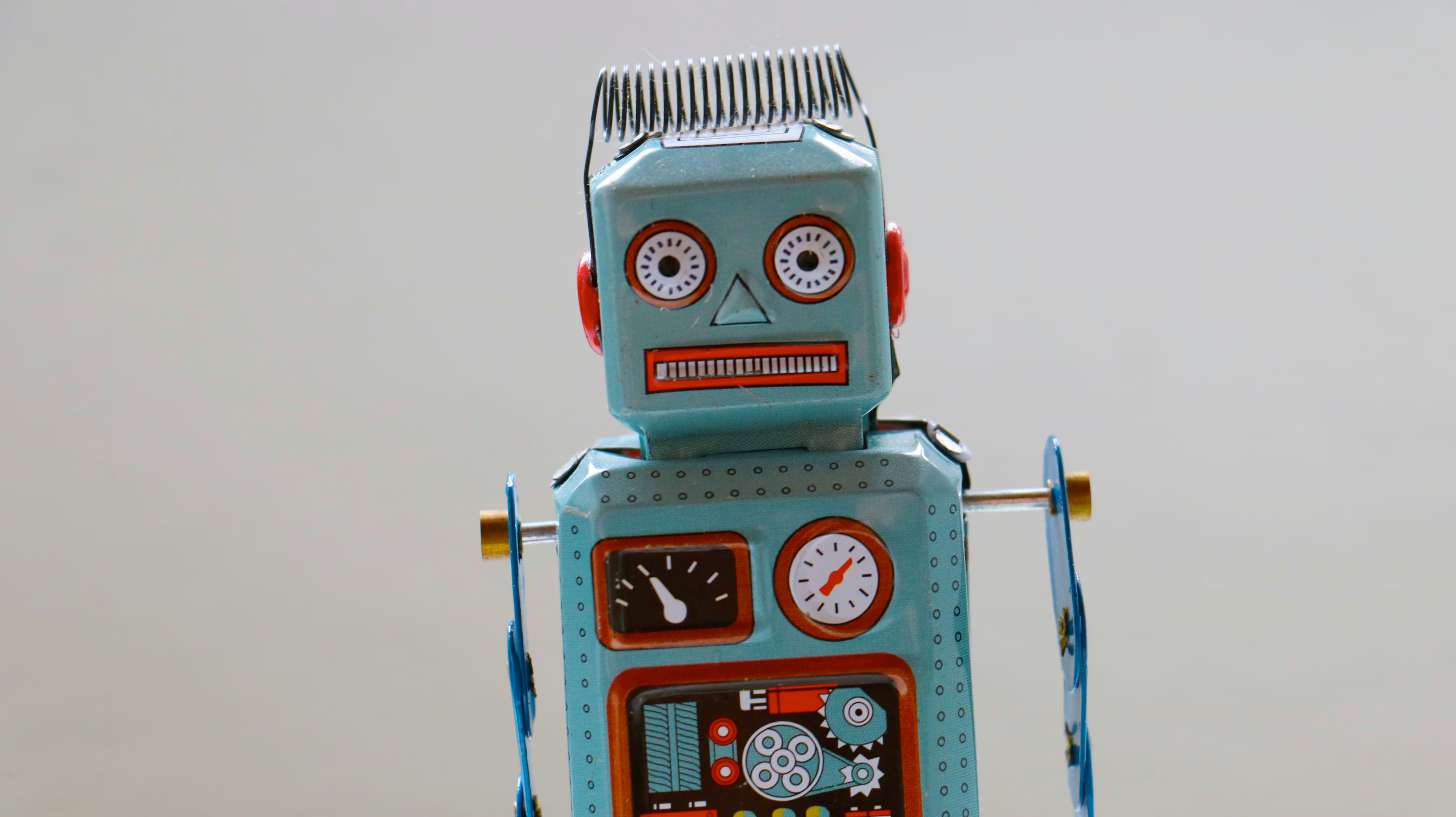 Lyseblå robot