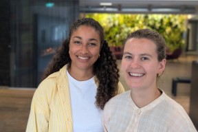 Bilde av podkastgjestene Maria Kamara og Ragnhild Finsveen Liven.