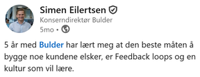 Simen Eilertsen om kundefokus og læring i Bulder