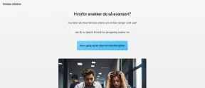 Forsiden for teknisk ordbok. En mann og dame stirrer frustrert på en skjerm