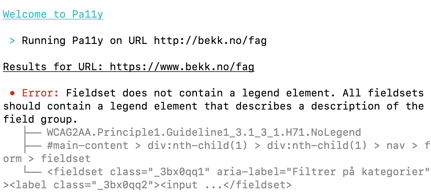 terminalvindu med feil
