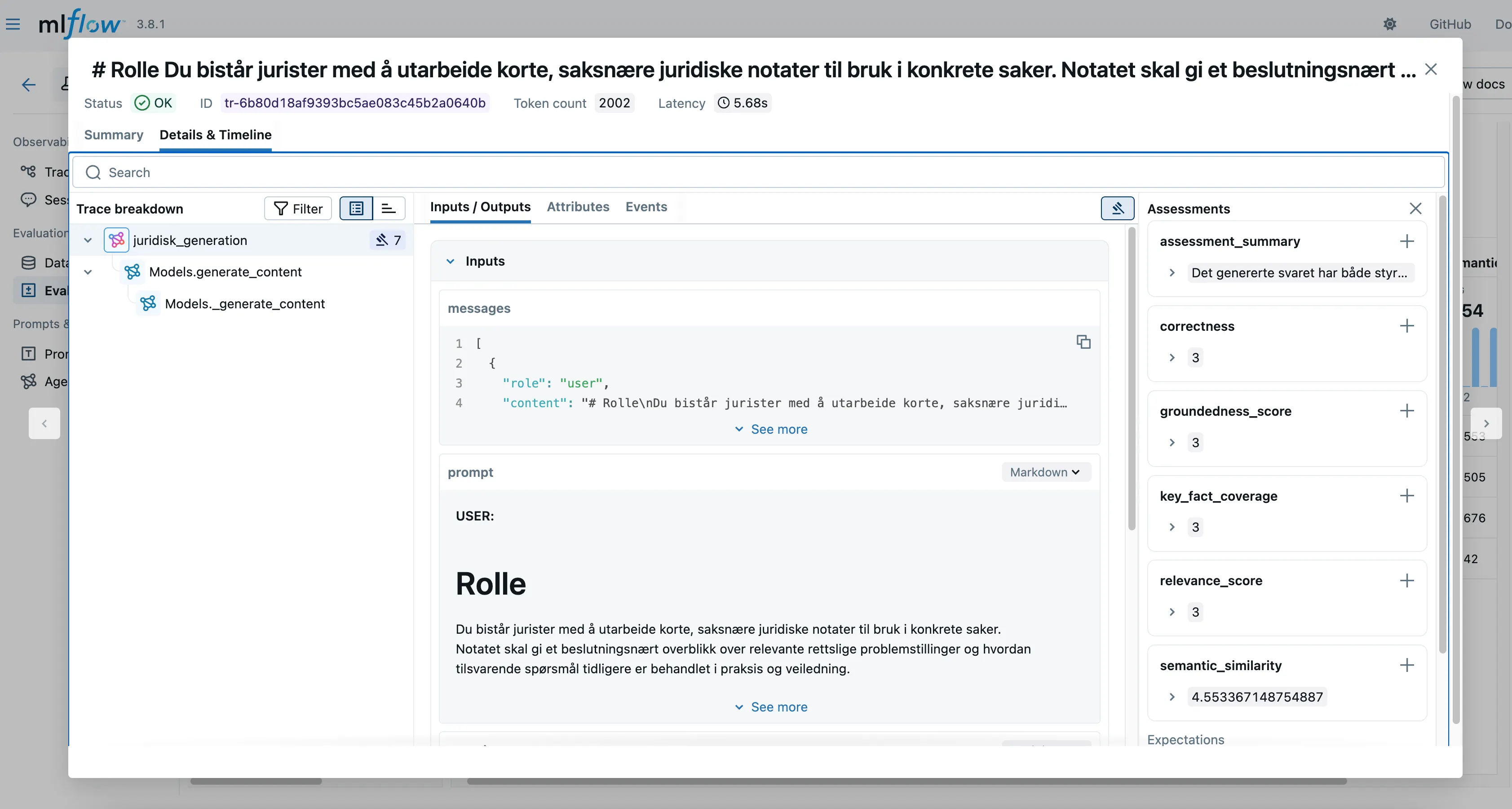 Detaljert informasjon fra enkelt eksperiment