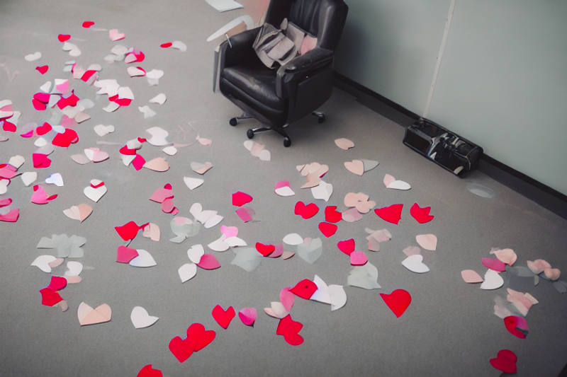 Bilder av hjerter på et gulv