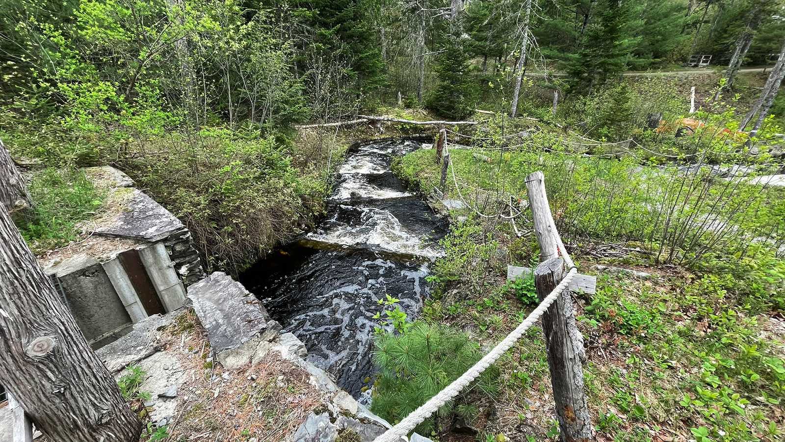 View looking down fish ladder.