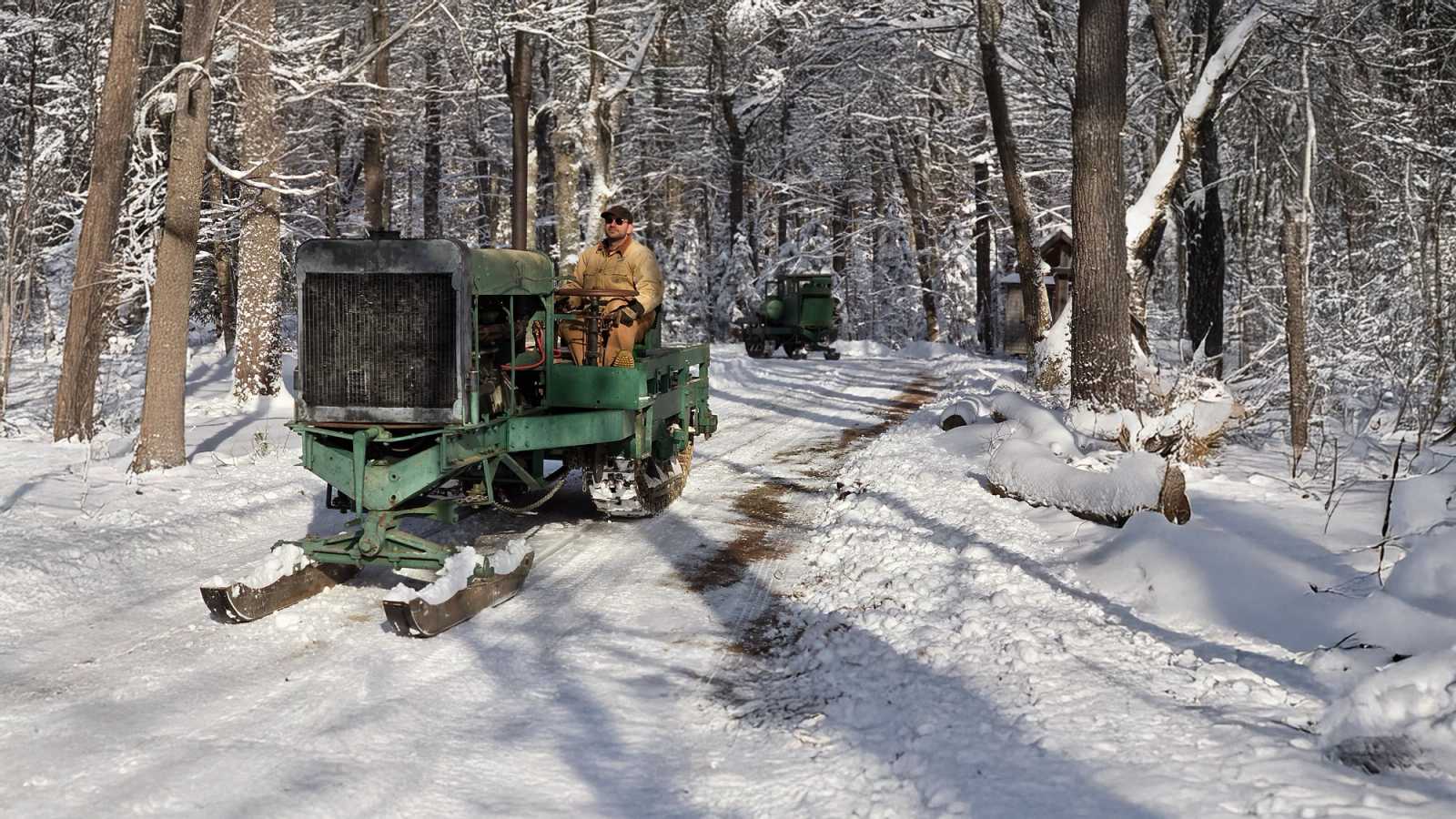 Both 10-Ton Lombards out for a winter drive at a museum event. 