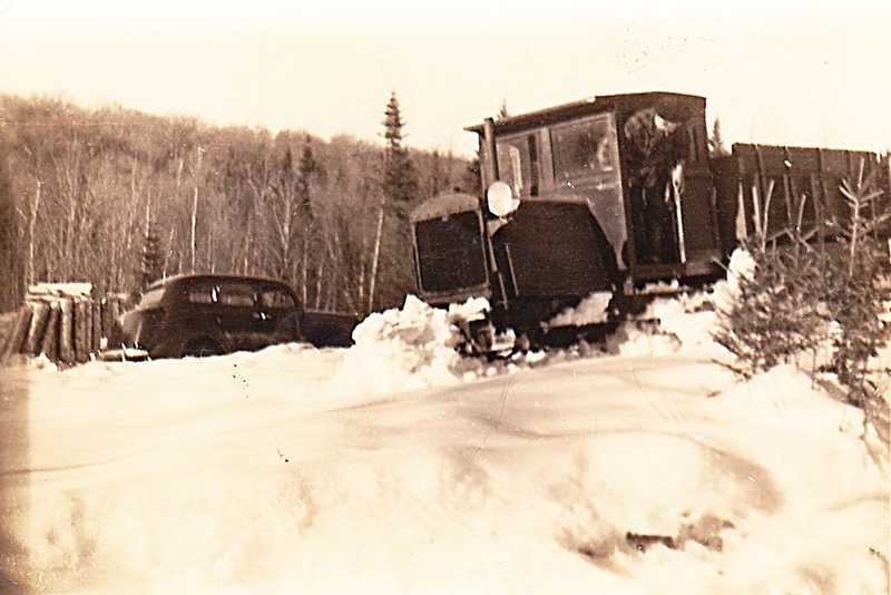 Model 'T' pushing though deep snow