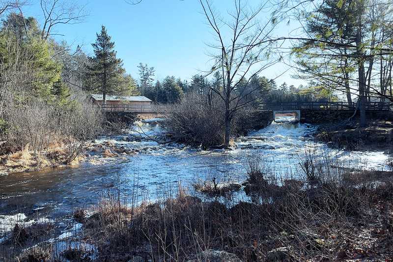 Downstream look at the Mill Dam