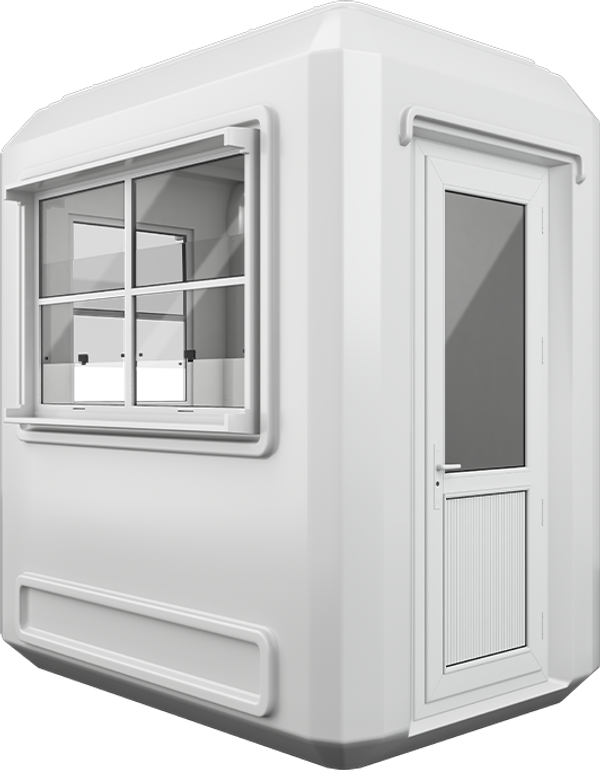 GRP Cabin 7ft × 5ft (1.50m × 2.15m), three-quarter view from the left