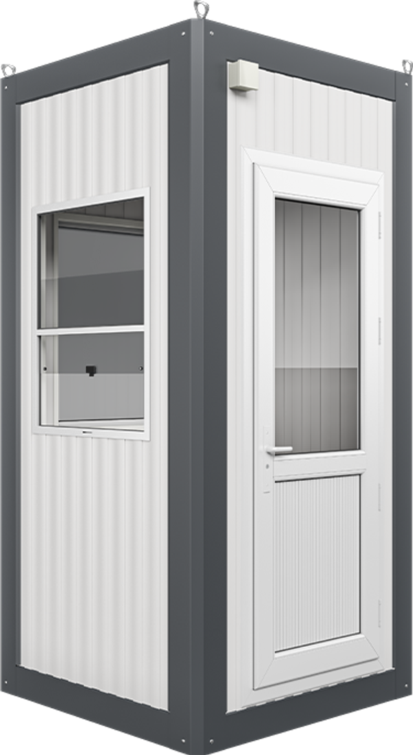 Insulated Panel Cabin 4ft × 4ft (1.10m × 1.10m), three-quarter view from the left