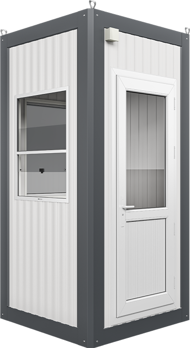 Insulated Panel Cabin 4ft × 4ft (1.10m × 1.10m), three-quarter view from the left