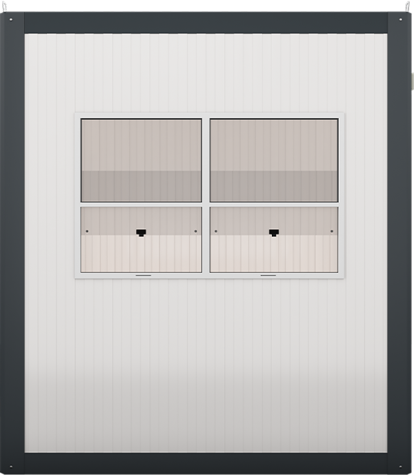 Insulated Panel Cabin 7ft × 4ft (1.35m × 2.10m), rear view