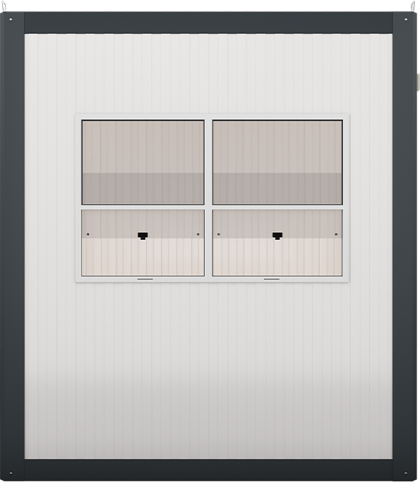 Insulated Panel Cabin 7ft × 4ft (1.35m × 2.10m), rear view