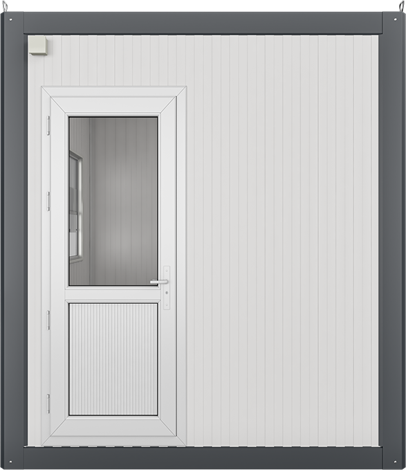Insulated Panel Cabin 7ft × 7ft (2.10m × 2.10m), front view