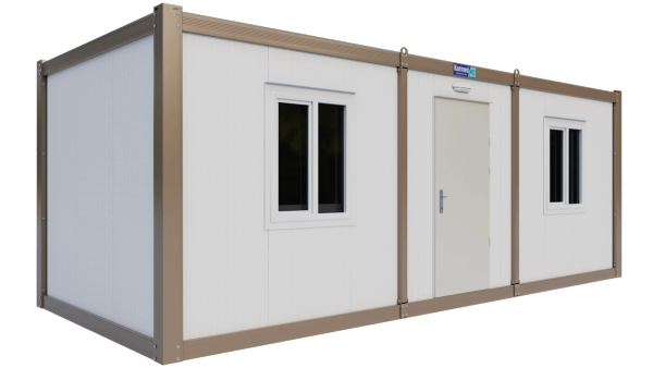 Portable Cabin 3.00m × 7.00m, three-quarter view from the left